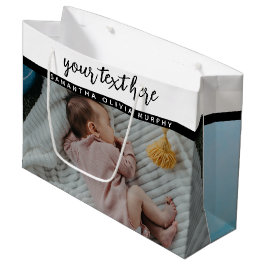 Sacola Para Presentes Grande Memórias personalizadas de amor e nome do bebê fot