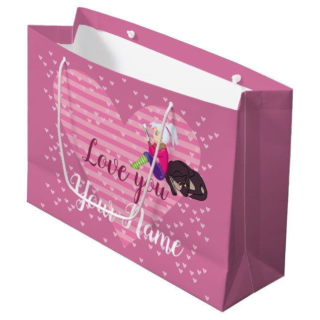 Sacola Para Presentes Grande Menina Apaixonada (Frente inclinada)