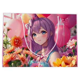 Sacola Para Presentes Grande Menina de aniversário do filme Anime