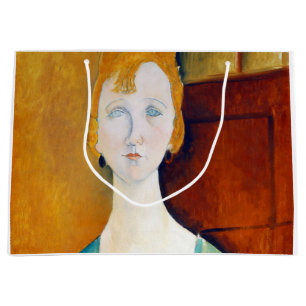 Sacola Para Presentes Grande Menina em uma blusa verde, Modigliani