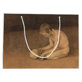 Sacola Para Presentes Grande Menino com Caveira (por Magnus Enckell)