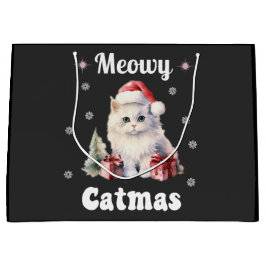 Sacola Para Presentes Grande Meowy Catmas