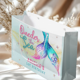 Sacola Para Presentes Grande Mermaid Tail Onder the sea 1st birthday Gift Bag