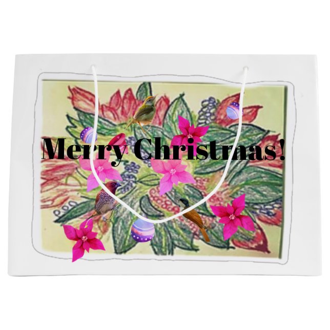 Sacola Para Presentes Grande Merry Christmas! (Frente)