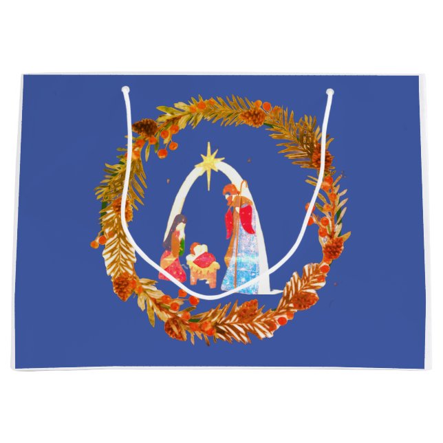 Sacola Para Presentes Grande Merry Christmas! (Frente)