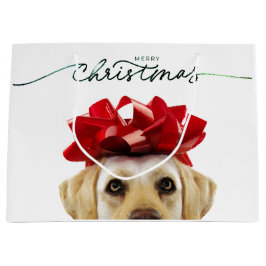 SACOLA PARA PRESENTES GRANDE MERRY CHRISTMAS DOGS GIFT BAG CONTEMPORÁRIO E DIVE