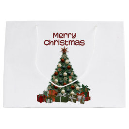 Sacola Para Presentes Grande Merry Christmas Tree Gift Bag