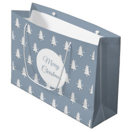 Sacola Para Presentes Grande Merry Christmas Tretern Cinza Gift Bag