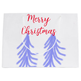 Sacola Para Presentes Grande Merry Natal - Pinheiros de pinheiros roxos