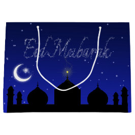 Sacola Para Presentes Grande Mesquita das estrelas noturnas de Eid Mubarak