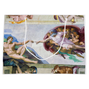 Sacola Para Presentes Grande Michelangelo - Criação de Adão, Capela Sistina