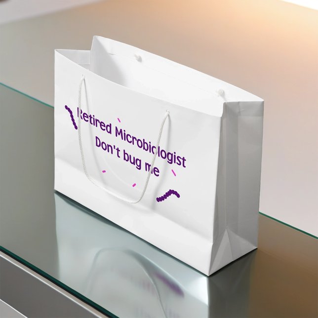 Sacola Para Presentes Grande Microbiólogo aposentado (Criador carregado)