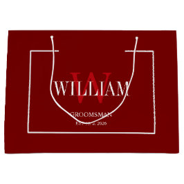 Sacola Para Presentes Grande Minimização de Padrinhos de casamento vermelhos e 