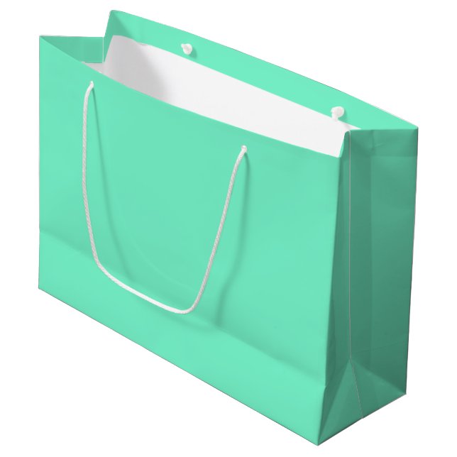 Sacola Para Presentes Grande Mint aquamarina sólida (Frente inclinada)