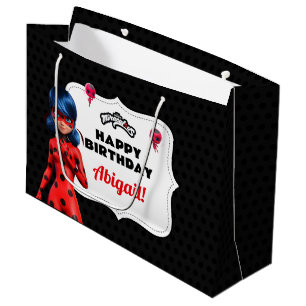 Sacola Para Presentes Grande Miraculoso Ladybug Birthday