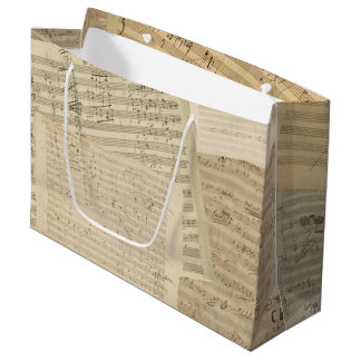 Sacola Para Presentes Grande Mistura do manuscrito da música de Beethoven