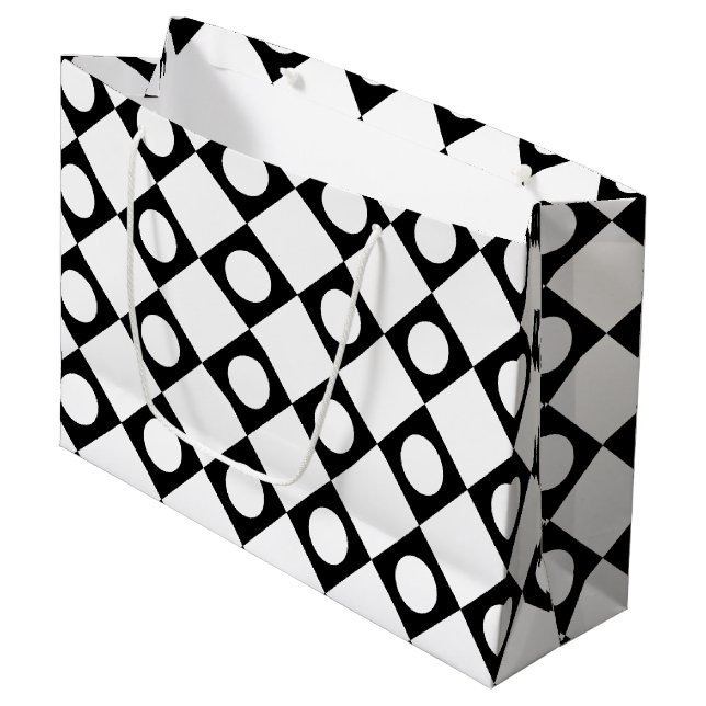 Sacola Para Presentes Grande Mod Retro Branco da década de 60 (Frente inclinada)