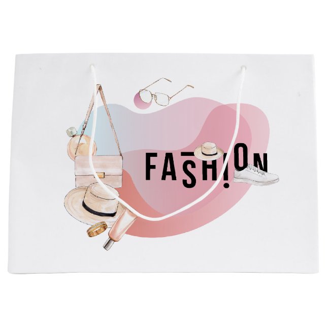 Sacola Para Presentes Grande Moda de Aquarela (Frente)