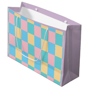 Sacola Para Presentes Grande Modelo Verde Amarelo Azul Roxo