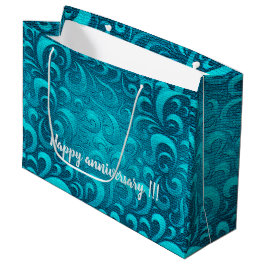 Sacola Para Presentes Grande Modern Aqua Blue Trendy
