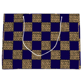 Sacola Para Presentes Grande Modern Checkerboard Geometric pattern