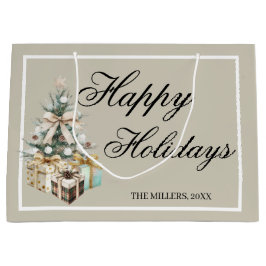 Sacola Para Presentes Grande Modern Christmas Tree Gift Bag