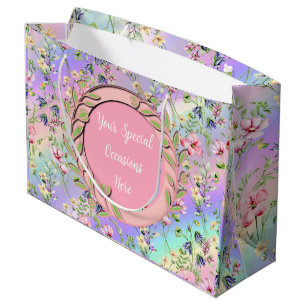 Sacola Para Presentes Grande Moldura Floral Elegante: para Todas as Ocasioes