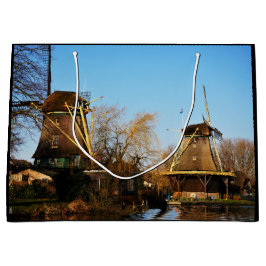 Sacola Para Presentes Grande Molens in Nederlands landschap.