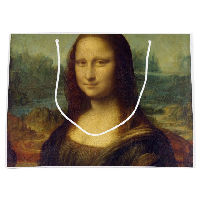 Sacola Para Presentes Grande Mona Lisa, Leonardo da Vinci (Frente)