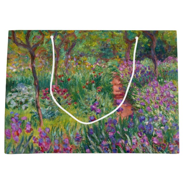Sacola Para Presentes Grande Monet "O Jardim Íris em Giverny" (Frente)