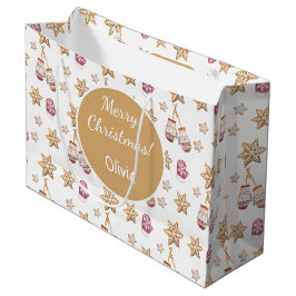 Sacola Para Presentes Grande Monograma de Cookies de Neve Cólvora Cólvora