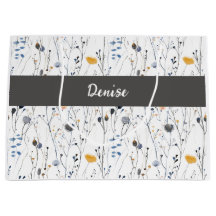Monograma de Nome Aquarela Flor Silvestre Azul Cin