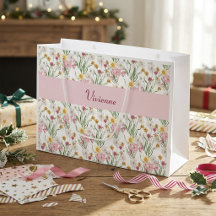 Monograma de Nome Aquarela Flor Silvestre Rosa Ver