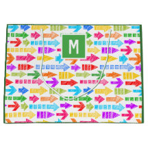 Monograma de Padrão Geométrico de Seta Multicolora