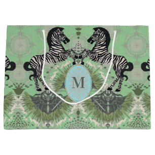 Sacola Para Presentes Grande Monograma de Zebra Dueling