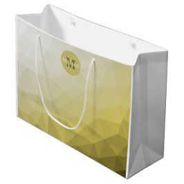 Sacola Para Presentes Grande Monograma do Padrão legal da Malha Amarelo da cinz