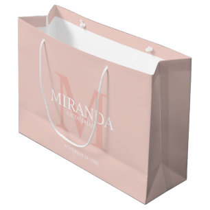 Sacola Para Presentes Grande Monograma e nome da Bridesmaid Personalizada
