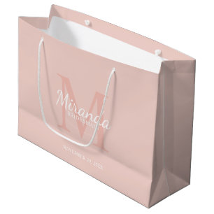 Sacola Para Presentes Grande Monograma e nome da Bridesmaid Personalizada