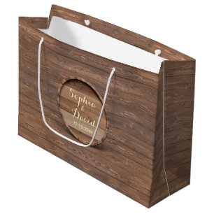 Sacola Para Presentes Grande Monograma Personalizado De Casamento De Barrel De