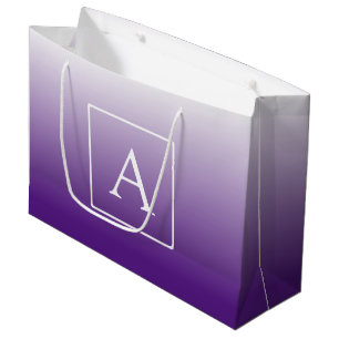 Sacola Para Presentes Grande Monograma Simples Ombre Roxo