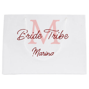 Sacola Para Presentes Grande monograma tribo da noiva vermelho simples mini chu