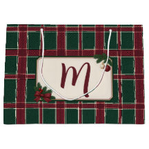 Monograma Xmas em Tartã Burgundy Verde Heritage