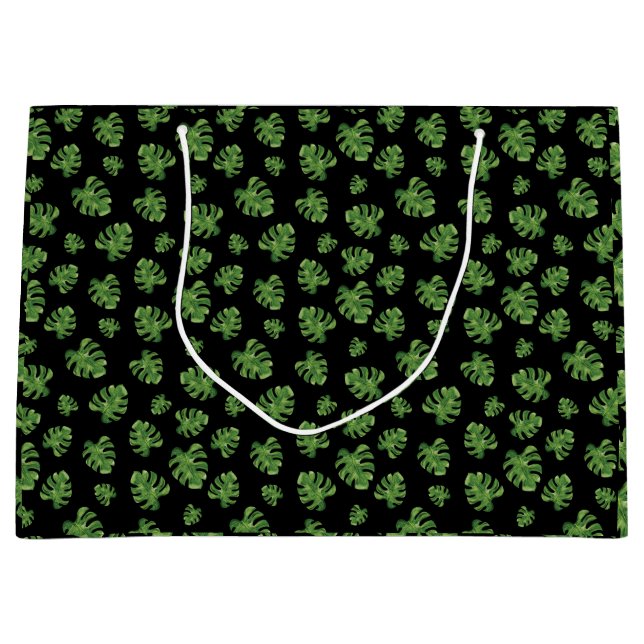 Sacola Para Presentes Grande Monstera Leaf Gift Bag (Frente)