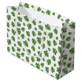Sacola Para Presentes Grande Monstera Leaf Gift Bag