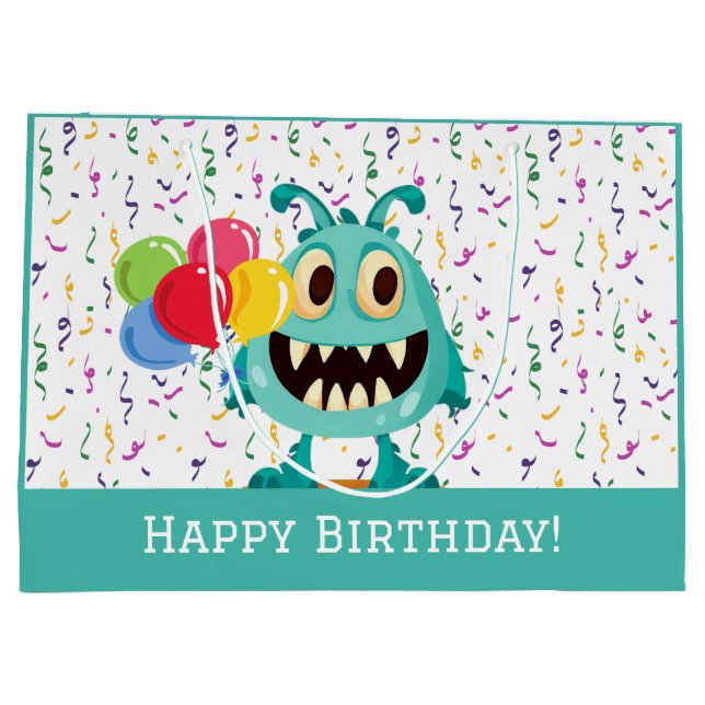 Sacola Para Presentes Grande Monstro/Cartoon/alienígena (Verso)