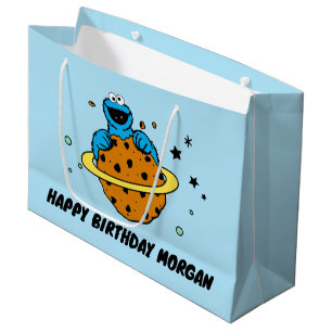 Sacola Para Presentes Grande Monstro de cookies   Feliz Aniversário