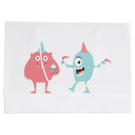 Sacola Para Presentes Grande Monstros de festas divertidas