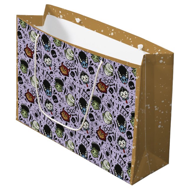Sacola Para Presentes Grande Monstros Universais- Roxo (Frente inclinada)