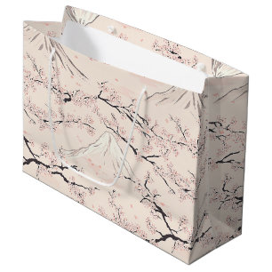Sacola Para Presentes Grande Monte Fuji com Flores de Cerejeira – Japonês (1)