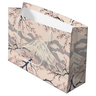 Sacola Para Presentes Grande Monte Fuji com Flores de Cerejeira – Japonês (2)